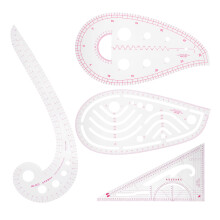4Pcs Multi-Function Curve Rulers Set for Sewing and Clothing Design