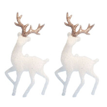 6 kerstknutselminiaturen, glanzend hertje, taartdecoratie