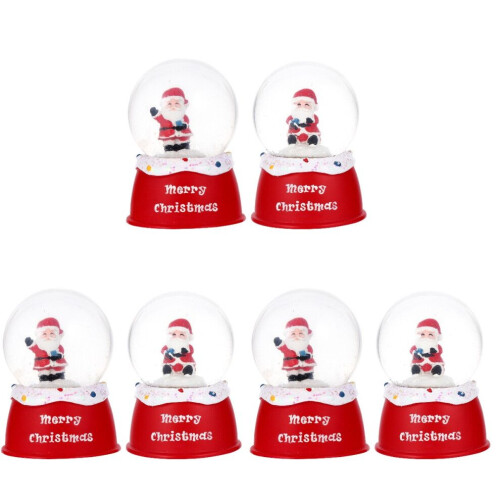 6 Weihnachtskristallkugeln mit Weihnachtsmannmotiv 1