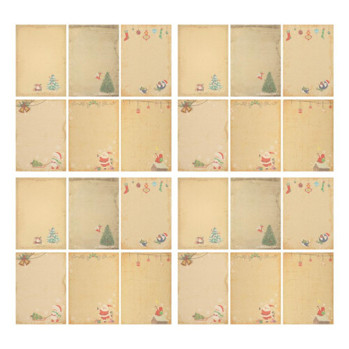 60 stycken retro julskrivpapper, vintage välsignelsepapper 1