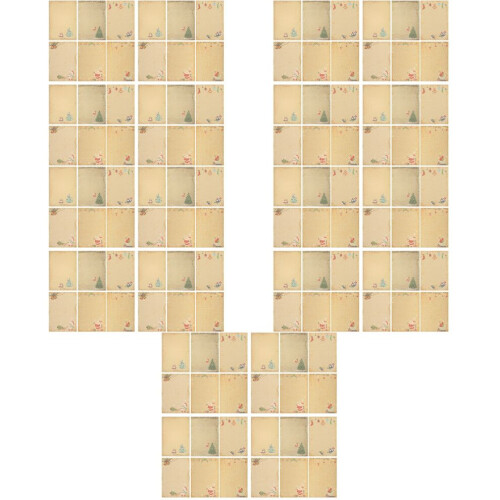 60 stycken retro julskrivpapper, vintage välsignelsepapper 2