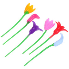 6 Stück Silikon-Marker in Blumenform für Weingläser als Gastgeschenke