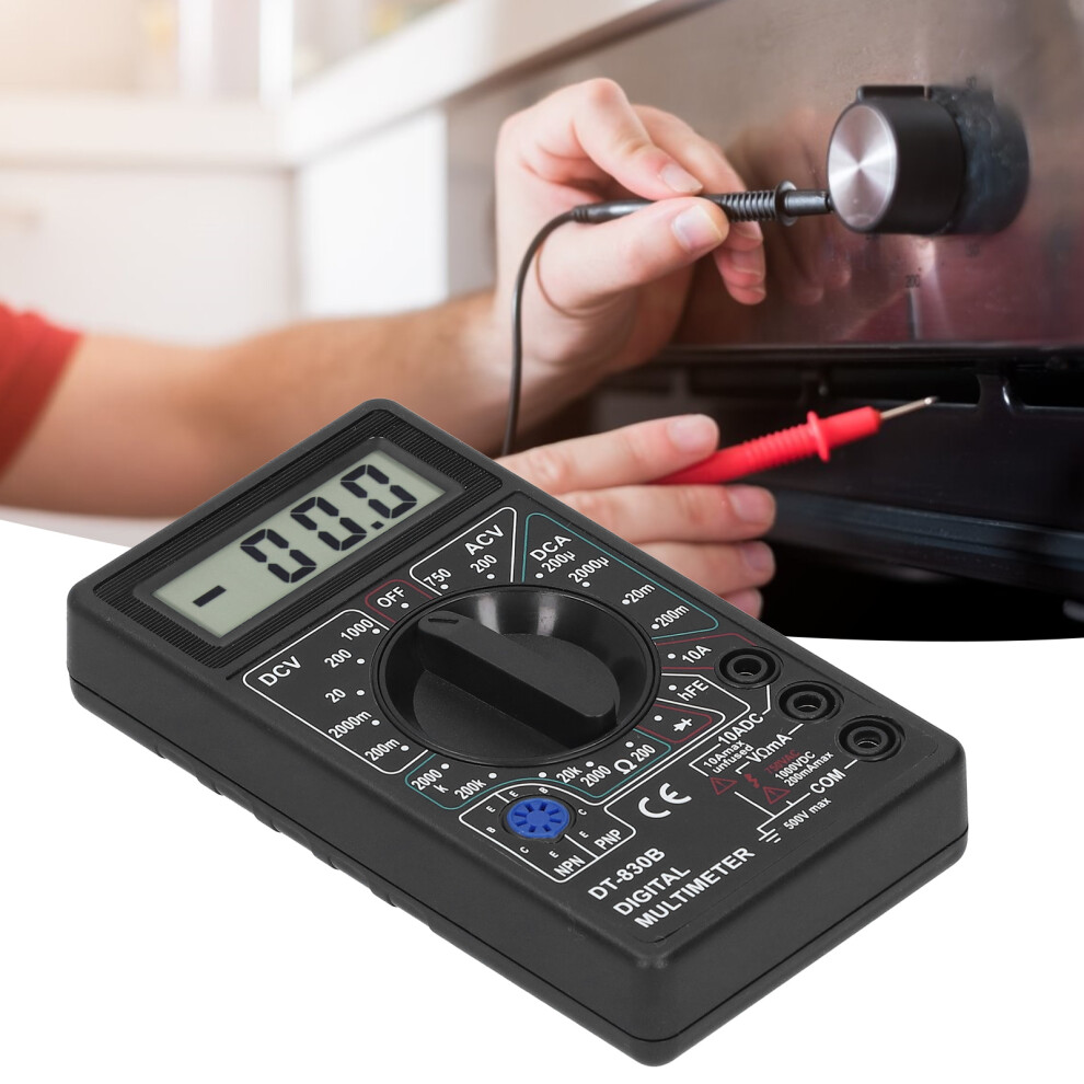 Dt830b Digital Multimeter 200Ma-5A Lcd Volt/Ohm Meter 12.3X6.8cm 6921360398528