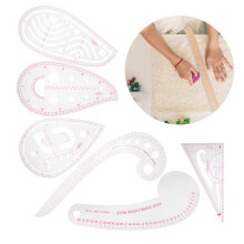 6 Stück Nähkurvenlineal-Set aus Kunststoff, französisch, metrisch, für Bekleidungsdesign