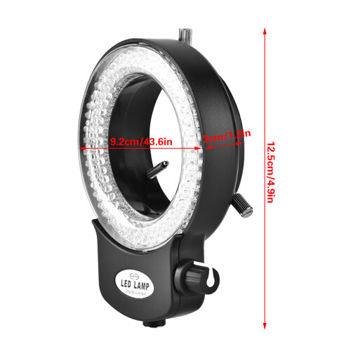 144 LED-Ringlicht für Mikroskope, Helligkeit einstellbar, Schwarz 1