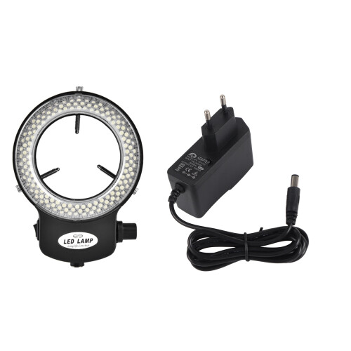 144 LED-Ringlicht für Mikroskope, Helligkeit einstellbar, Schwarz 2