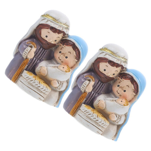 8 Jezus-beeldjes van hars, religieuze kerstbeelden