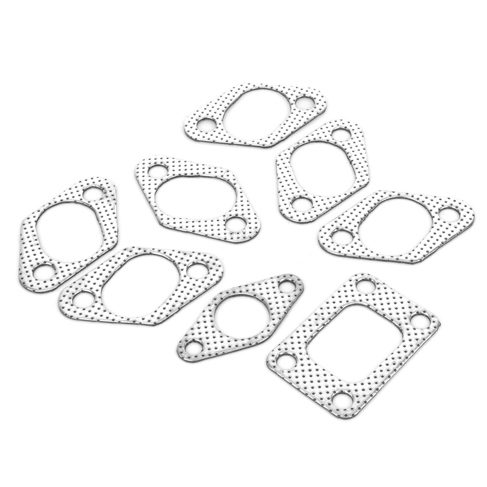 8Pcs Aluminum & Graphite Exhaust Manifold Gasket Set For Nissan Skyline R32 R33 R34 Silver 6941360401233