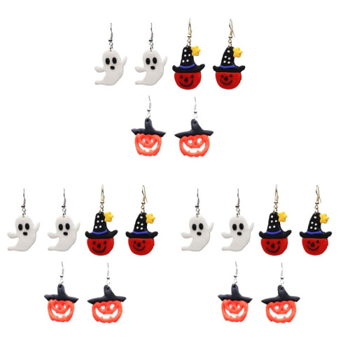9 pares de pendientes de arcilla de Halloween 1