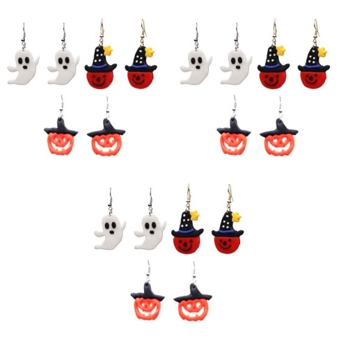 9 pares de pendientes de arcilla de Halloween 2