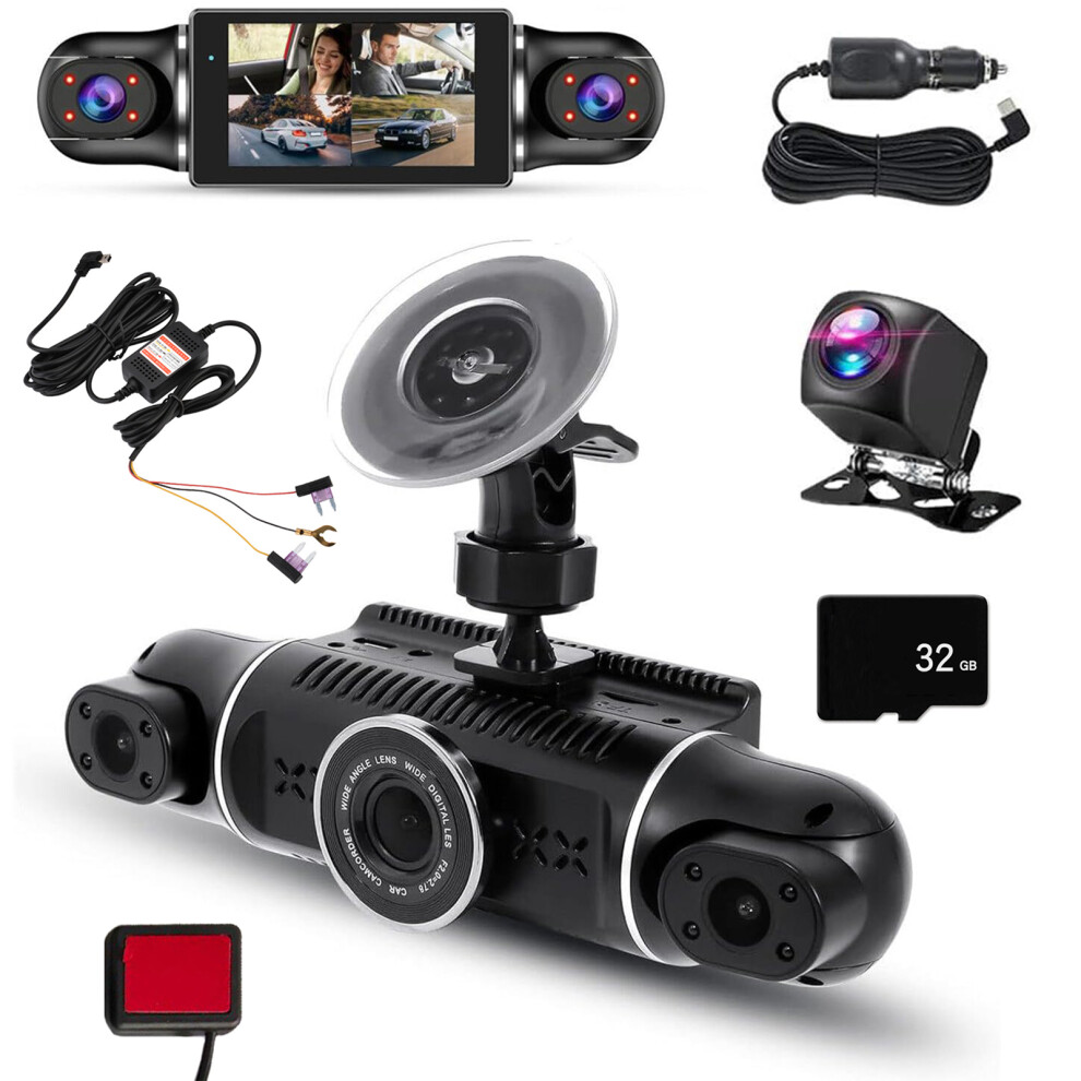 (32GB) 4 Channel Vehicle Camera Video Recorder DVR Dash Cam Car DVR Driving-image-OPC-PMXNWYJ-NEW
