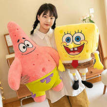 (100cm, SpongeBob) SpongeBob SquarePants Patrick Star Plush Toy 35-100cm Multiple Sizes Stuffed Animal Bed Companion Gift