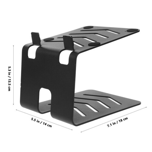 Support d'enceinte de bureau en métal avec système de refroidissement audio et rangement 2