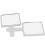 Compact 2pcs Square Vanity Makeup Mirrors with Smooth Rounded Handle White 12