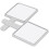 Compact 2pcs Square Vanity Makeup Mirrors with Smooth Rounded Handle White 7
