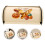 Cream-colored bread box with lid for 4