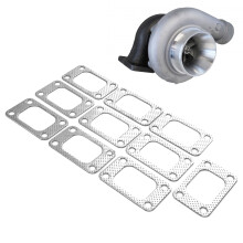 10pcs T3 Flange Turbo Gasket Set, Graphite Aluminum, Silver