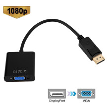 25cm 1080P DisplayPort DP zu VGA Konverterkabel Schwarz