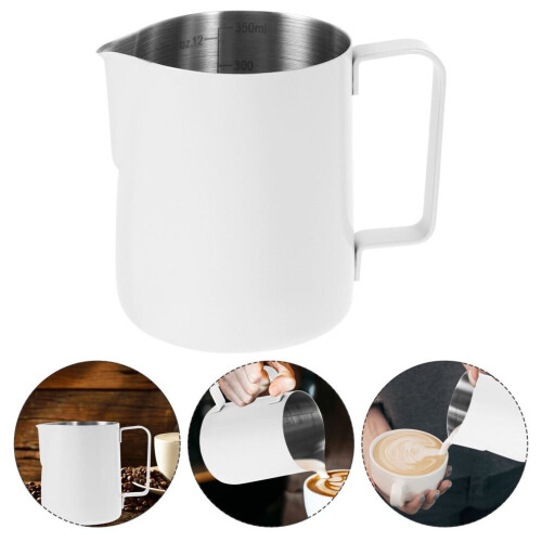 Cafetera, jarra para espumar leche, taza de leche para café 2