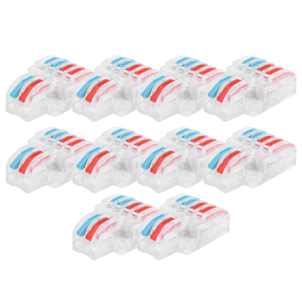 10Pcs Wire Block Clamp Terminal 2ÂInâ4ÂOut, 32A, 250V, Transparent 9371360409828