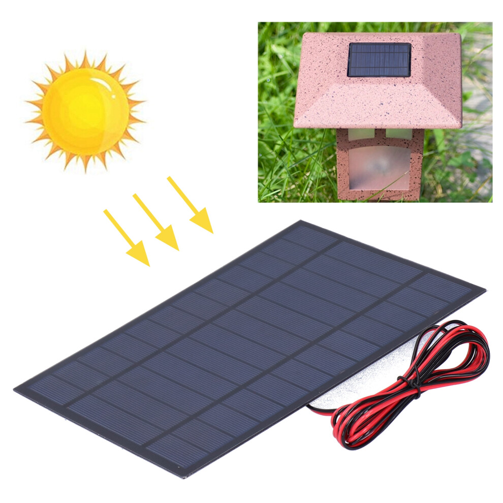 6W 6V Solar Module Board Polysilicon With Long 200Cm Wire For Diy 9371360409866