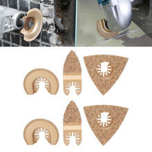 6 Stück Hartmetall-Schleif- und Oszillationssägeblätter-Set, Gold-Multitool-Blätter