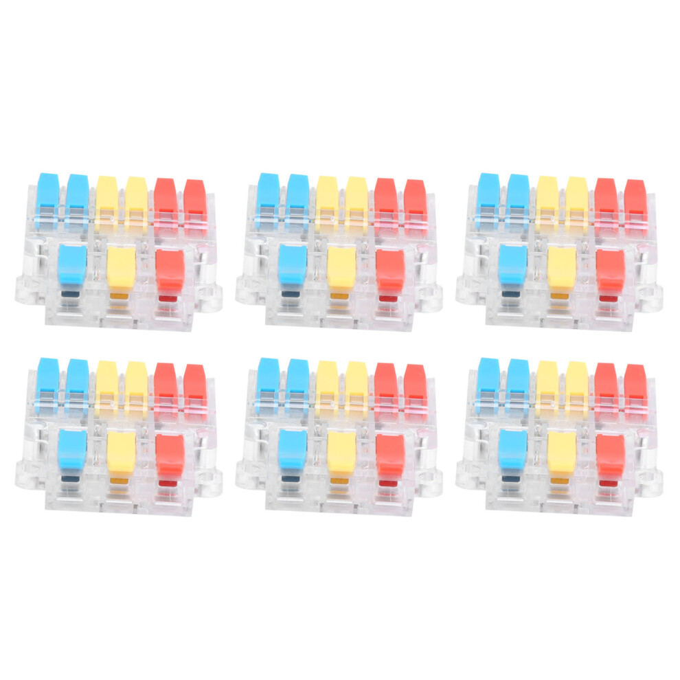 10Pcs Wire Terminal Blocks Transparent 3-In 6-Out Clamp Lt-636 0.5-6.0Mmâ² 8751360410511