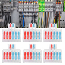 10 Stück transparente elektrische Verbindungsklemmen Kabelblock LT-623, 8 Anschlüsse, 32A