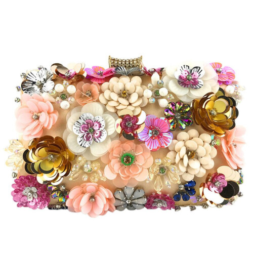 Bunte, paillettenbesetzte Abendclutch
