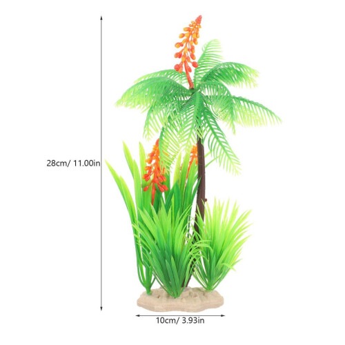 Palmera de coco artificial genérica de 2 piezas, de plástico, para areneros 1