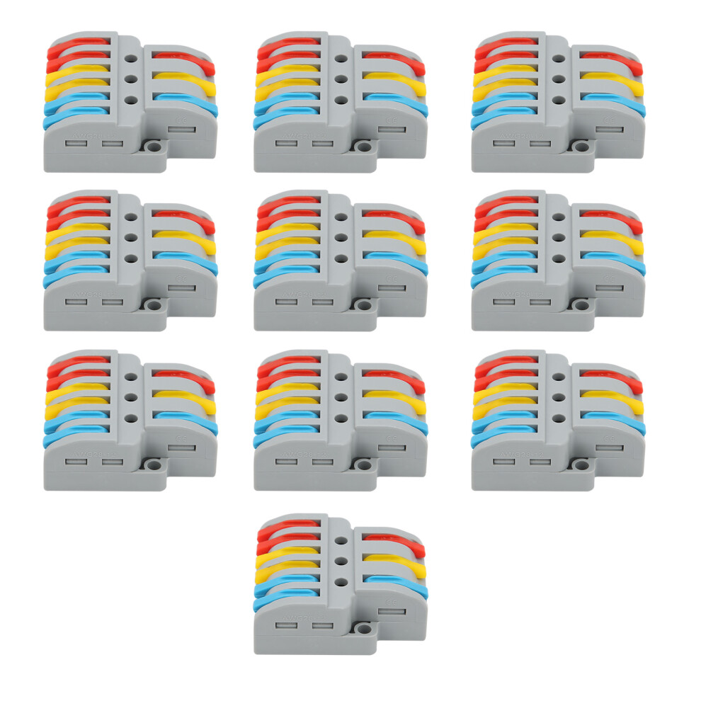 10Pcs Wire Block Clamp Terminals Lt-633 32A 3-In-6-Out Electrical Connectors 4181360410794