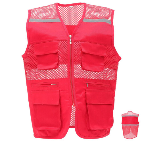 High Visibility Red Safety Vest Practical 1