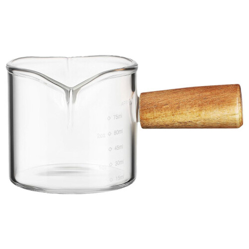 Hitzebeständiger Glasbecher mit Holzgriff für Tee, Milch 2