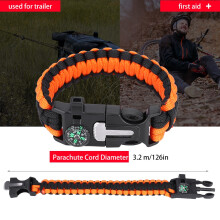 Robustes Outdoor-Armband mit 3,2 m Paracord, Kompass & Pfeife