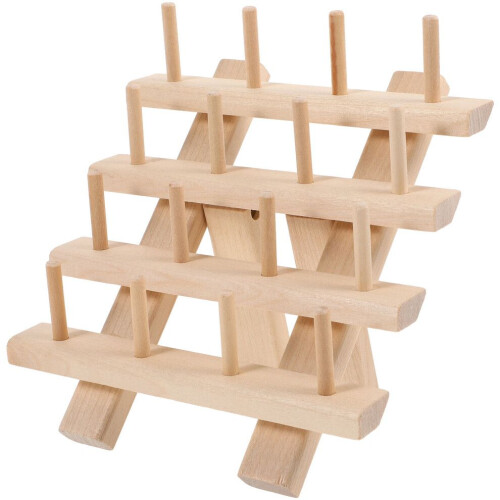 wooden thread spool holder storage stand for sewing thread
