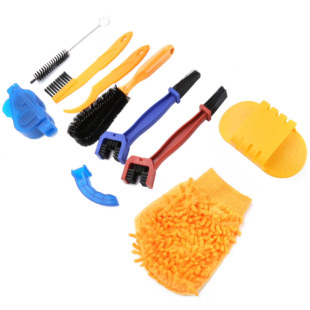 9Pcs Bike Chain Cleaner Kit with Brushes & Gloves, 15x9cm Valid-image-OPC-PMXP2ZS-NEW