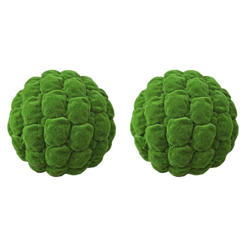 2 bolas de musgo artificial en copos, bolas decorativas verdes 1