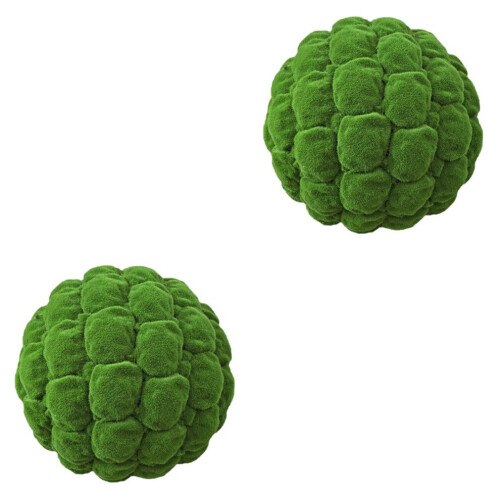 2 bolas de musgo artificial en copos, bolas decorativas verdes 2