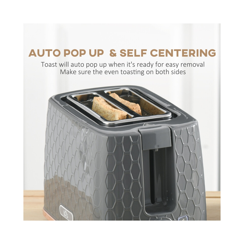 Electric 1.7L 3000W Fast Boil Kettle & 2 Slice Toaster Set Auto Shut Off Browning Control Grey-image-OPC-PMXP5RZ-NEW