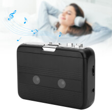 Tragbarer Bluetooth-Kassettenspieler FM-Radio Schwarz, Auto Reverse