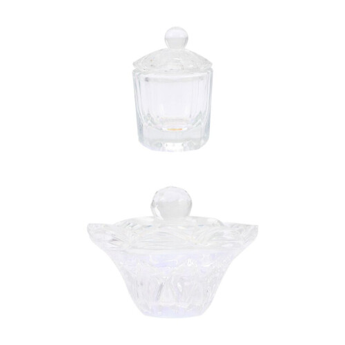 2 cuencos de cristal para líquidos