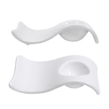2 Keramik-Eierbecher, Wellenform, für Zuhause und Restaurant (Weiß)