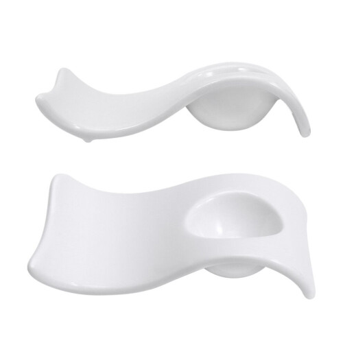 2pcs Ceramic Egg Cups Wave Type For Home and Restaurant (White)