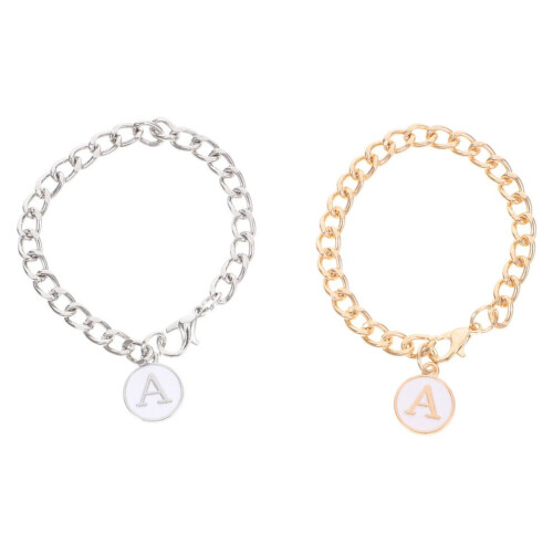 2pcs Letter Charm Mug Handle Chain Cup Pendant 2