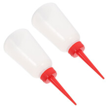 2 Kunststoff-Druckflaschen mit roter Spitze für Näh- und Autoöl