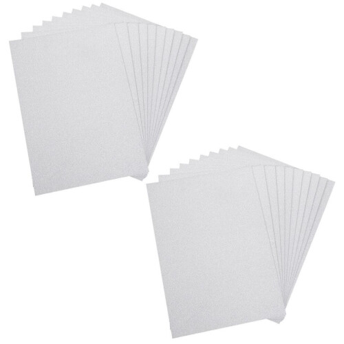 20 Blatt Glitzerkarton für Bastelarbeiten, silber