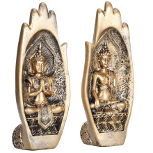 Resin Retro Buddha Statue Wohndekoration, Gold, 20,5x8x5,5cm