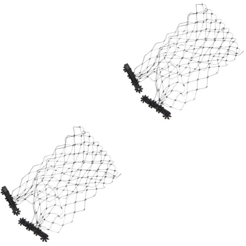 2pcs Black Mesh Face Veil with Clips for Masquerade 2