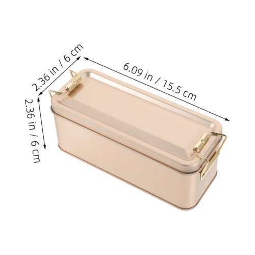 2 Rectangular Tin Boxes with Lids for Sweets and Jewelry 2