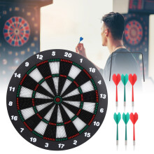 Sturdy 16.5in Dartboard Set with Metal Stand Includes 6 Safe Darts